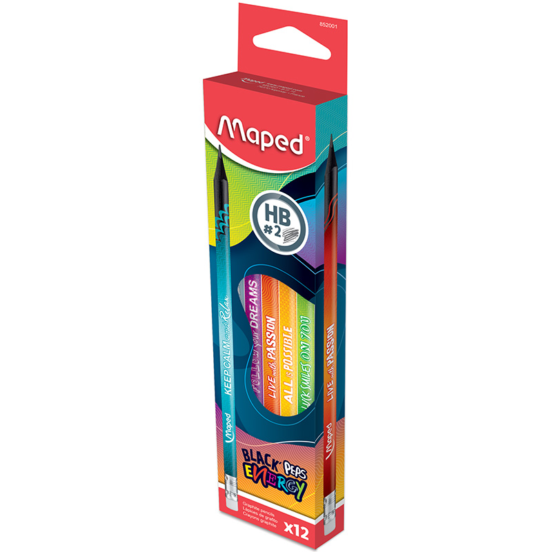 Maped Energy Crayon Woodfree HB Embout Gomme 852001